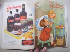 Kotiliesi 1949 vuosikerta -kotien yleisaikakauslehti, kansikuvitukset mm. Martta Wendelin