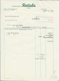 Kauppayhtiö Reitala  Turku 1938  - firmalomake