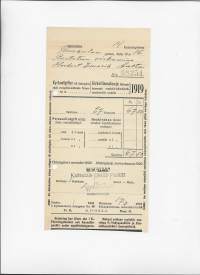 Kirkollismaksuja / Helsingin ev lut seurakunta  1919 firmalomake