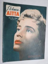 Elokuva-Aitta 1954 nr 15, Maria Schell, Leni Riefenstahl, Topi Mäkelä, London Film - Shepperton, Galina Ulanova, Järjestäjä Väinö Tulosmaa, Marilyn Monroe pikkukuva