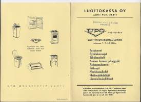 UPO-tuotteiden vähittäismaksutaulukko 1963