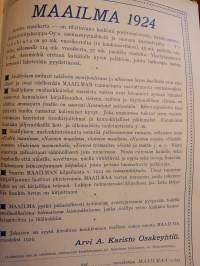 Maailma lehti 1924 koko vuosikerta