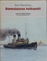 Suomalaisten kulkupelit - Kuvittanut Raimo Sallinen. (Kulkutavat, kulkuneuvot, historiikki)