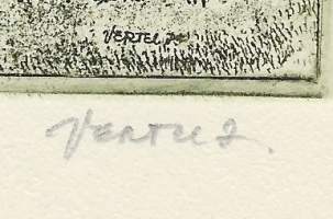 VERTEL, JÓZSEF, &quot;Zementfabrik inTatabanya&quot; sign grafiikka kehystämätön 14x18 cm