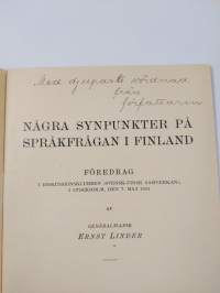Några synpunkter på språkfrågan i Finland (tekijän omiste)
