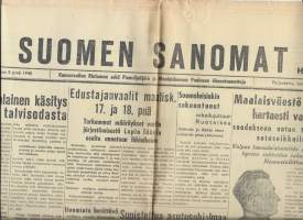 Suomen Sanomat Kansanvallan rintaman Pienviljelijäin ja Maakansan   sanomalehti 5.1.   1945