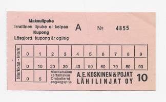 Matkalipuke - matkalippu, linja-autolippu