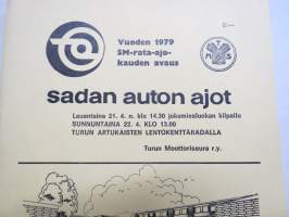 Sadan auton ajot 21.4.1979 Artukaisten lentokentällä -käsiohjelma -program booklet
