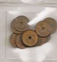 5 penniä  1941-43  satunnainen erä sota-ajan kuparirahoja n 12 kpl