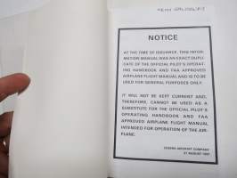 Cessna Skylane RG Model TR182 1982 Turbo Information Manual -lentokoneen teknisiä tietoja / ohjeita ja käyttöä