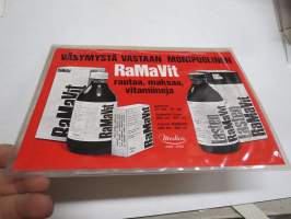 RaMaVit -mainospainate, muovikalvon sisällä, ollut apteekin tiskillä
