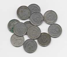 25  penniä  m 1921 - 1940  nikkeli  12 kpl erä
