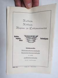 Nuorten yleisurheilumaaottelu Suomi-Ruotsi-Norja Seinäjoki 21-22.8.1954 -käsiohjelma
