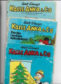 Kalle Anka&amp;Co (Aku Ankka) 1974  3 kpl ruotsinkielisiä sarjakuvalehtiä