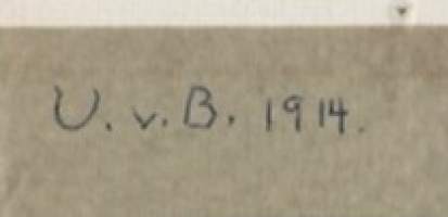 Tuntematon taiteilija,&quot;Poika&quot; öljyvärimaalaus sing atergo U. v B. 1914  kehystämätön