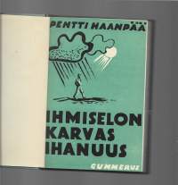 Ihmiselon karvas ihanuus : novellejaKirjaHenkilö Haanpää, Pentti, kirjoittaja, K. J. Gummerus Osakeyhtiö [1939]