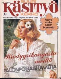 Suuri Käsityökerho 4/1978.  Mukana kaava-arkki 46 lasten haalareita. Talonpoikaishameita. Pastelliväriset puserot. Katso sisältö kuvasta.