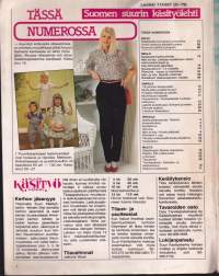 Suuri Käsityökerho 7/1980.  Mukana kaava-arkki 7/80. Kietaisujakku, miesten pusakka, lapselle mekko. Pitsipuseroita.  Katso sisältö kuvasta.