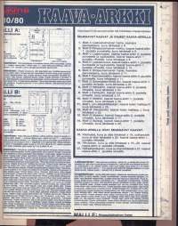 Suuri Käsityökerho 10/1980.  Mukana kaava-arkki 10/80. Hameita, liivejä, haalarit, käsinuket.  Katso sisältö kuvasta.