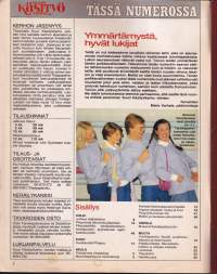 Suuri Käsityökerho 1/1981.  Mukana kaava-arkki 1/81. Flanellipaidat, juhlava ristipistoliina, muodikas mekko, tikattu sisäliivi.  Katso sisältö kuvasta.
