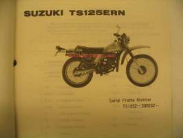 Suzuki TS125ERN parts catalogue varaosaluettelo