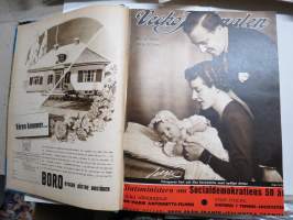 Vecko Journalen 1939, ruotsalainen aikakauslehti -sidottu osittainen vuosikerta, sisältää mm. alkavaa maailmansotaa ja Suomea koskevia artikkeleita