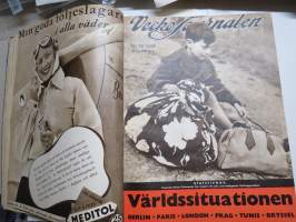 Vecko Journalen 1939, ruotsalainen aikakauslehti -sidottu osittainen vuosikerta, sisältää mm. alkavaa maailmansotaa ja Suomea koskevia artikkeleita