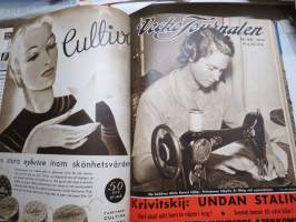Vecko Journalen 1939, ruotsalainen aikakauslehti -sidottu osittainen vuosikerta, sisältää mm. alkavaa maailmansotaa ja Suomea koskevia artikkeleita