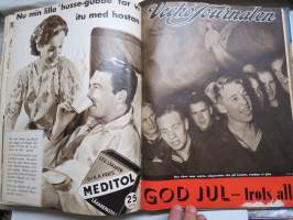 Vecko Journalen 1939, ruotsalainen aikakauslehti -sidottu osittainen vuosikerta, sisältää mm. alkavaa maailmansotaa ja Suomea koskevia artikkeleita