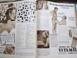 Vecko Journalen 1939, ruotsalainen aikakauslehti -sidottu osittainen vuosikerta, sisältää mm. alkavaa maailmansotaa ja Suomea koskevia artikkeleita