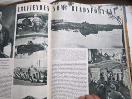 Vecko Journalen 1939, ruotsalainen aikakauslehti -sidottu osittainen vuosikerta, sisältää mm. alkavaa maailmansotaa ja Suomea koskevia artikkeleita