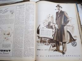 Vecko Journalen 1939, ruotsalainen aikakauslehti -sidottu osittainen vuosikerta, sisältää mm. alkavaa maailmansotaa ja Suomea koskevia artikkeleita