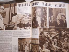 Vecko Journalen 1939, ruotsalainen aikakauslehti -sidottu osittainen vuosikerta, sisältää mm. alkavaa maailmansotaa ja Suomea koskevia artikkeleita