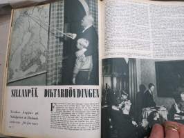 Vecko Journalen 1939, ruotsalainen aikakauslehti -sidottu osittainen vuosikerta, sisältää mm. alkavaa maailmansotaa ja Suomea koskevia artikkeleita