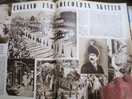 Vecko Journalen 1939, ruotsalainen aikakauslehti -sidottu osittainen vuosikerta, sisältää mm. alkavaa maailmansotaa ja Suomea koskevia artikkeleita