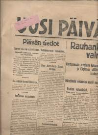 Uusi Päivä  29.11.   1918   Vanhasuomalainen itsenäisyysmielinen iltapäivälehti