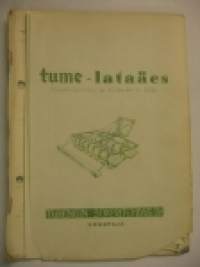 Tume lataäes varaosaluettelo ja hinnasto v.1959