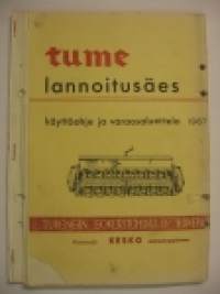 Tume lannoitusäes käyttöohje ja varaosaluettelo 1967