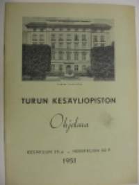 Turun Kesäyliopiston ohjelma 1951