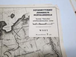 Sotanäyttämö Jäämereltä Mustallemerelle - Suomen Yleisradion sotatilannekatsauksia varten -map for the war situations info given by radio