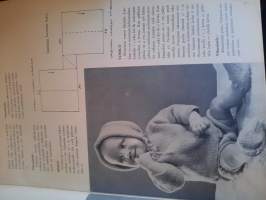 Ahkeraliisa 1966 no 1 koululaisten kirjoneuleet, helinä, knittax-malli, vauvan helmineuleiset nuttu ja housut