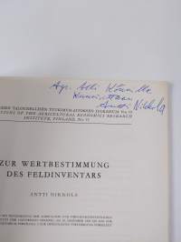 Zur Wertbestimmung des Feldinventars (signeerattu, tekijän omiste)