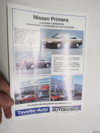 Nissan Primera 1991 - Tavoite-Auto / Raision Autokeskus -myyntiesite / brochure