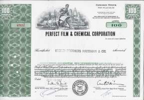 Perfect Film &amp; Chemical   Corporation    USA 1967 - osakekirja