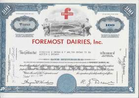 Foremost Dairies Inc  USA 1964  - osakekirja