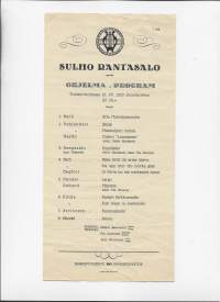 Sulho Rantasalo konsertti Tuomiokirkossa 1933  - käsiohjelma