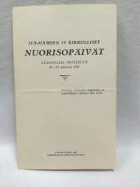 Ohjelma v.1937 Nuorisopäivät Luhangassa