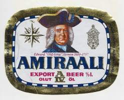 Edward OLd Grog Vernon 1684-1757  Amiraali IV A   Olut -  olutetiketti