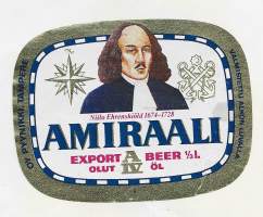 Amiraali  Olut A IV -  Niilo Ehrenskiöld 1674-1728 -  olutetiketti