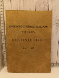 Hämeenkyrö-Kyröskoski-Viljakkalan Puhelin oy:n Puhelinluettelo N:o 2 1961